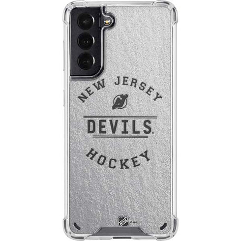 NHL New Jersey Devils Black Text Galaxy S21 5G Clear Case