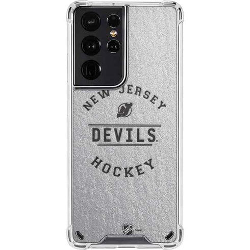 NHL New Jersey Devils Black Text Galaxy S21 Ultra 5G Clear Case