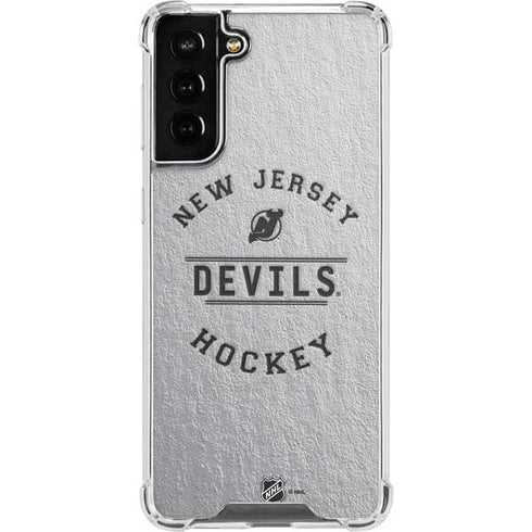 NHL New Jersey Devils Black Text Galaxy S22 Plus Clear Case