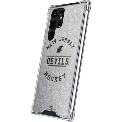 NHL New Jersey Devils Black Text Galaxy S22 Ultra Clear Case