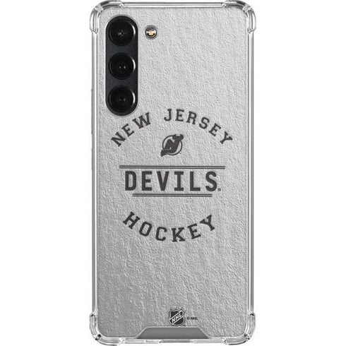 NHL New Jersey Devils Black Text Galaxy S23 Plus Clear Case