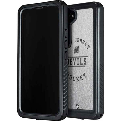 NHL New Jersey Devils Black Text Galaxy S23 Plus Waterproof Case