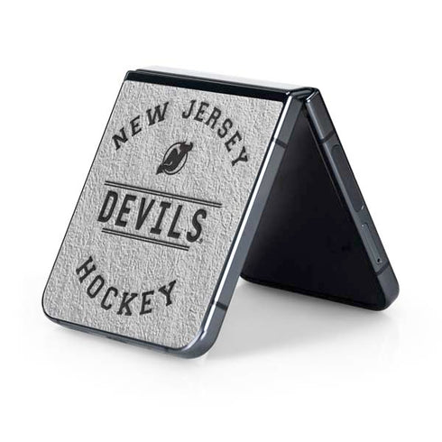 NHL New Jersey Devils Black Text Galaxy Z Flip5 5G Skin