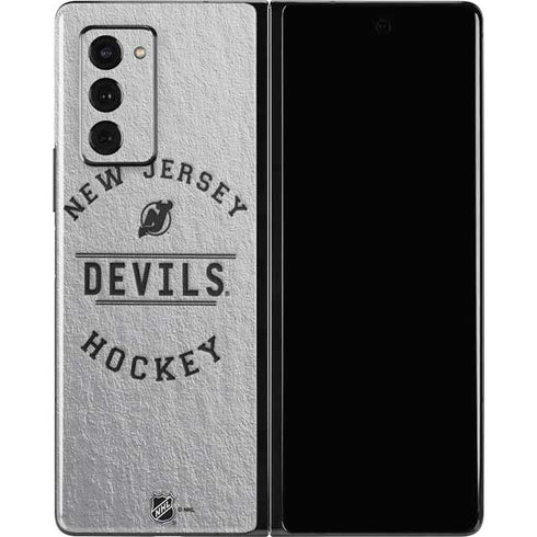 NHL New Jersey Devils Black Text Galaxy Z Fold2 5G Skin