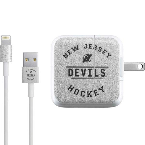 NHL New Jersey Devils Black Text iPad Charger (10W USB) Skin