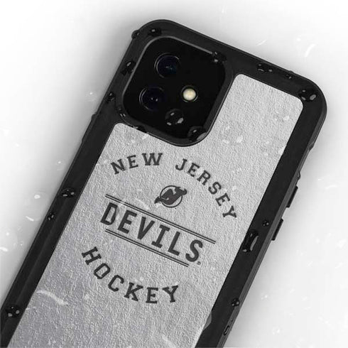 NHL New Jersey Devils Black Text iPhone 12 Waterproof Case