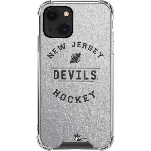 NHL New Jersey Devils Black Text iPhone 13 Mini Clear Case