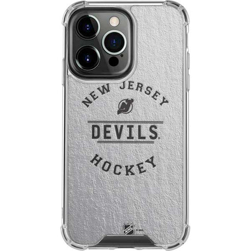 NHL New Jersey Devils Black Text iPhone 14 Pro Clear Case