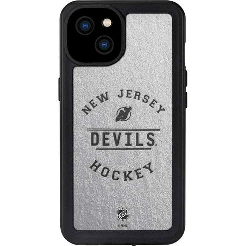 NHL New Jersey Devils Black Text iPhone 15 Plus Waterproof Case