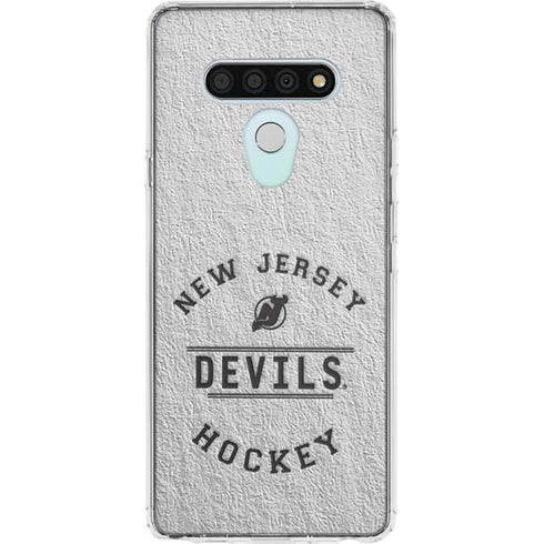 NHL New Jersey Devils Black Text LG Stylo 6 Clear Case