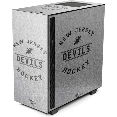 NHL New Jersey Devils Black Text NZXT H510 Compact ATX Mid-Tower Case Skin
