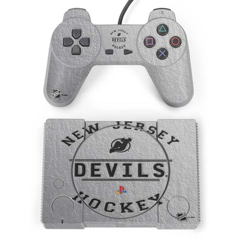 NHL New Jersey Devils Black Text PlayStation Classic Bundle Skin