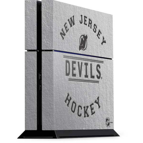 NHL New Jersey Devils Black Text PS4 Console Skin