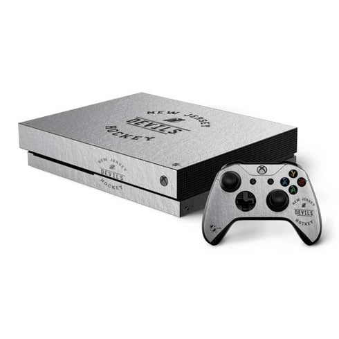 NHL New Jersey Devils Black Text Xbox One X Bundle Skin