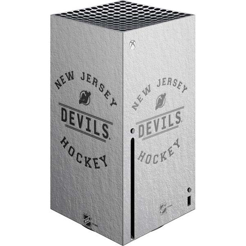 NHL New Jersey Devils Black Text Xbox Series X Console Skin