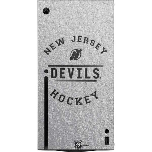 NHL New Jersey Devils Black Text Xbox Series X Console Skin