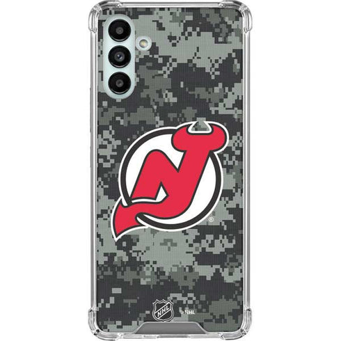 NHL New Jersey Devils Camo Galaxy A13 5G Clear Case