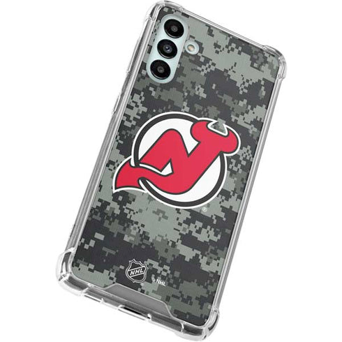 NHL New Jersey Devils Camo Galaxy A13 5G Clear Case