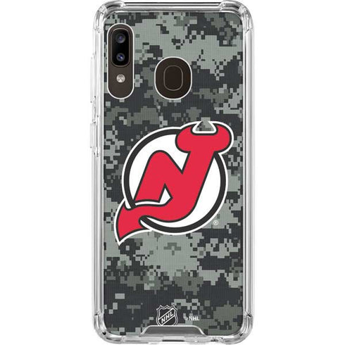 NHL New Jersey Devils Camo Galaxy A30 Clear Case