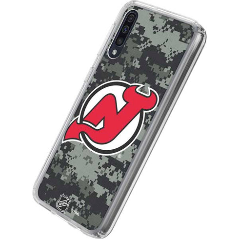 NHL New Jersey Devils Camo Galaxy A50 Clear Case
