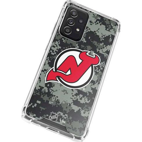 NHL New Jersey Devils Camo Galaxy A52 5G Clear Case