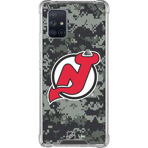 NHL New Jersey Devils Camo Galaxy A71 5G Clear Case