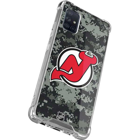 NHL New Jersey Devils Camo Galaxy A71 5G Clear Case