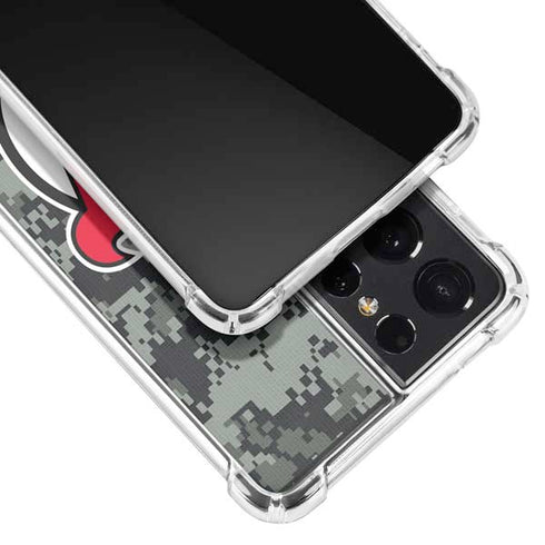 NHL New Jersey Devils Camo Galaxy S21 Ultra 5G Clear Case
