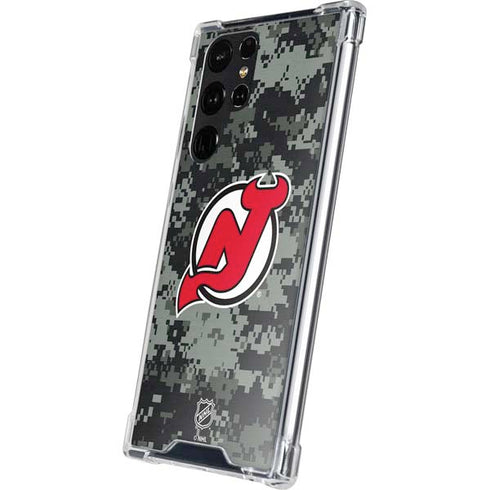 NHL New Jersey Devils Camo Galaxy S24 Ultra Clear Case