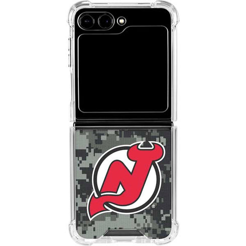 NHL New Jersey Devils Camo Galaxy Z Flip5 5G Clear Case