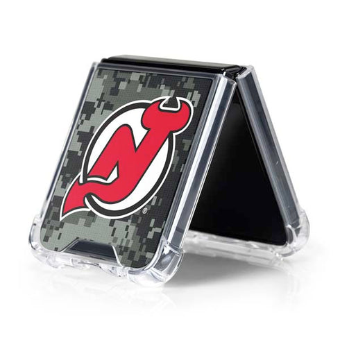 NHL New Jersey Devils Camo Galaxy Z Flip5 5G Clear Case