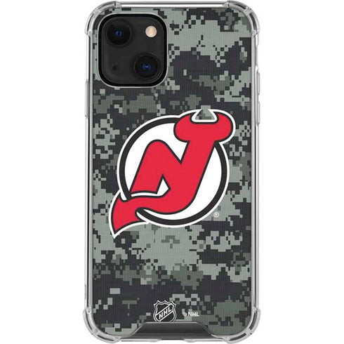NHL New Jersey Devils Camo iPhone 14 Plus Clear Case