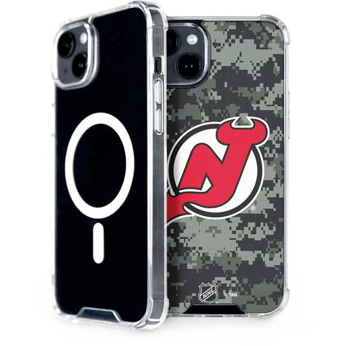 NHL New Jersey Devils Camo iPhone 15 Plus MagSafe Case