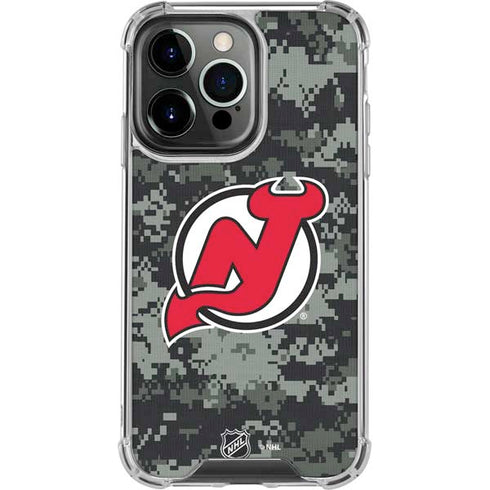NHL New Jersey Devils Camo iPhone 15 Pro Clear Case
