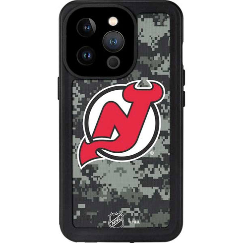 NHL New Jersey Devils Camo iPhone 14 Pro Waterproof Case