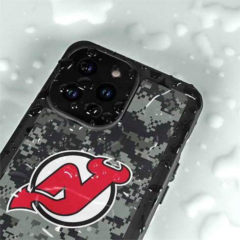 NHL New Jersey Devils Camo iPhone 15 Pro Waterproof Case