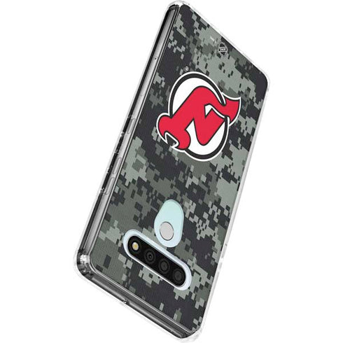NHL New Jersey Devils Camo LG Stylo 6 Clear Case
