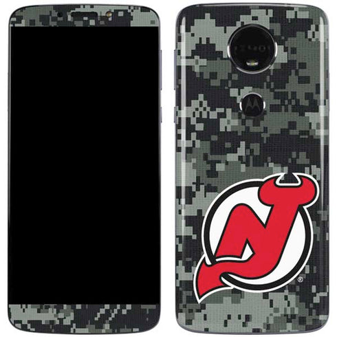 NHL New Jersey Devils Camo Moto E5 Plus Skin