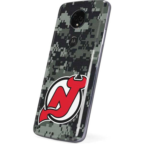 NHL New Jersey Devils Camo Moto E5 Plus Skin