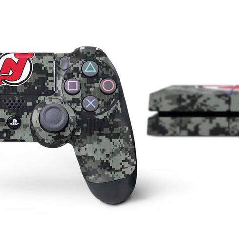 NHL New Jersey Devils Camo PS4 Console and Controller Bundle Skin