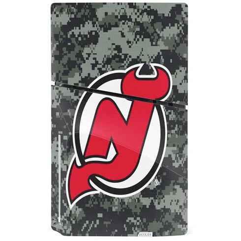 NHL New Jersey Devils Camo PS5 Slim Disk Console Skin