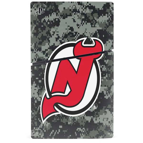 NHL New Jersey Devils Camo PS5 Slim Digital Edition Console Skin
