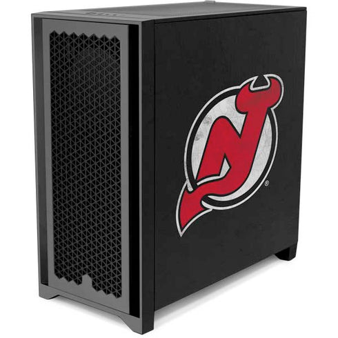 NHL New Jersey Devils Distressed Corsair 4000D Tempered Glass Mid-Tower ATX Case Skin