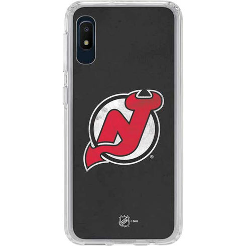NHL New Jersey Devils Distressed Galaxy A10e Clear Case