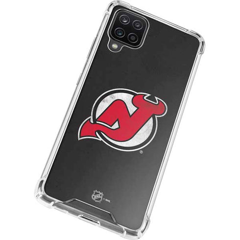 NHL New Jersey Devils Distressed Galaxy A12 Clear Case