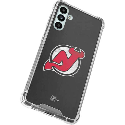 NHL New Jersey Devils Distressed Galaxy A13 5G Clear Case