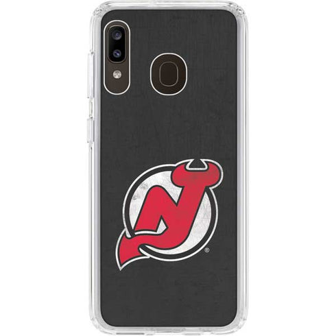 NHL New Jersey Devils Distressed Galaxy A20 Clear Case