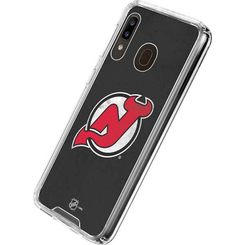 NHL New Jersey Devils Distressed Galaxy A30 Clear Case