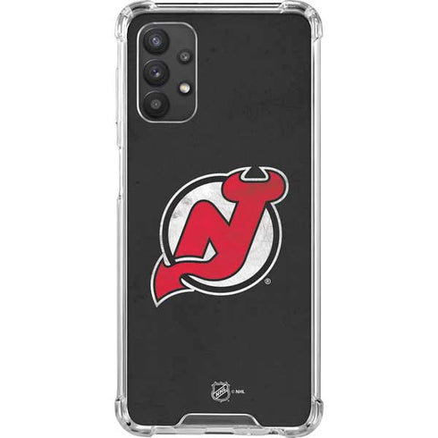 NHL New Jersey Devils Distressed Galaxy A32 5G Clear Case
