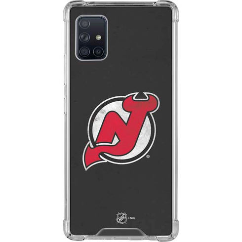 NHL New Jersey Devils Distressed Galaxy A51 5G Clear Case